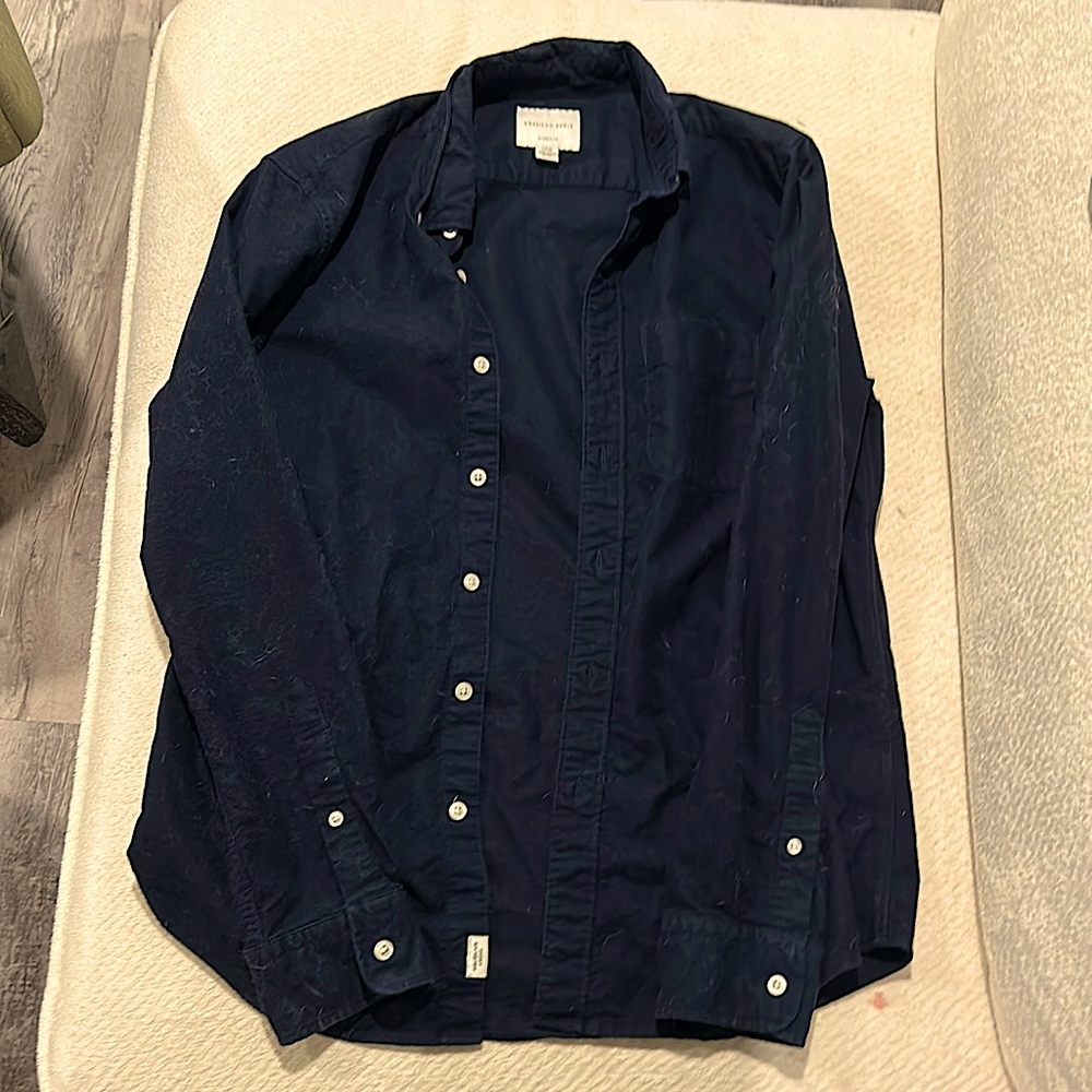 American Eagle, size small, classic fit button down dark blue